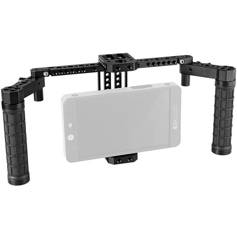 CAMVATE Adjustable 7" Monitor Cage Rig with Rubber Handgrips for SmallHD 700 Series