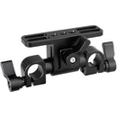 CAMVATE Adjustable 15mm Dual-Rod Clamp with 360 Swivel Rod Adapter
