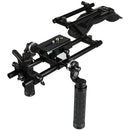 CAMVATE Handheld Shoulder Mount Rig with Manfrotto QR Plate & Rubber Handgrips for HDSLR Camera & DV Camcorder