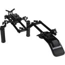 CAMVATE Handheld Shoulder Mount Rig with Manfrotto QR Plate & Rubber Handgrips for HDSLR Camera & DV Camcorder
