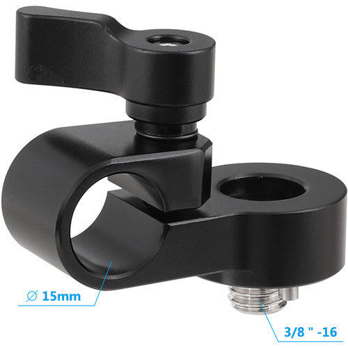 CAMVATE 3/8"-16 Male Anti-Twist to 15mm Single Rod Bracket