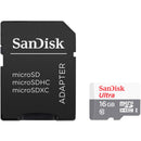 SanDisk 16GB Ultra UHS-I microSDHC Memory Card with SD Adapter