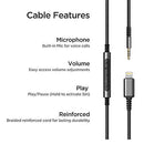 Thore 2.5mm to Lightning Cable for Bose QC25, QC35, and Headphones 700 (Black, 4')