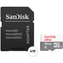 SanDisk 16GB Ultra UHS-I microSDHC Memory Card with SD Adapter