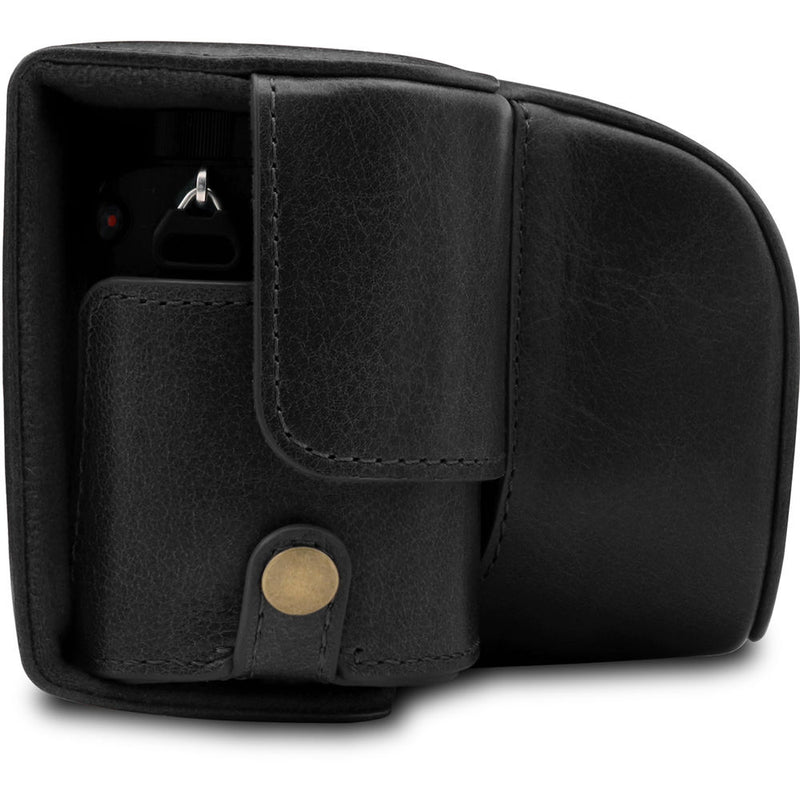 MegaGear Ever Ready Genuine Leather Case for Alpha a6400, a6100 with 16-50mm (Black)