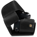 MegaGear Ever Ready Genuine Leather Case for Alpha a6400, a6100 with 16-50mm (Black)