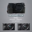 MegaGear Ever Ready Genuine Leather Case for Alpha a6400, a6100 with 16-50mm (Black)