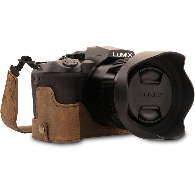 MegaGear Ever Ready PU Leather Full Camera Case for Leica V-Lux 5, Panasonic Lumix DC-FZ1000 II (Black)