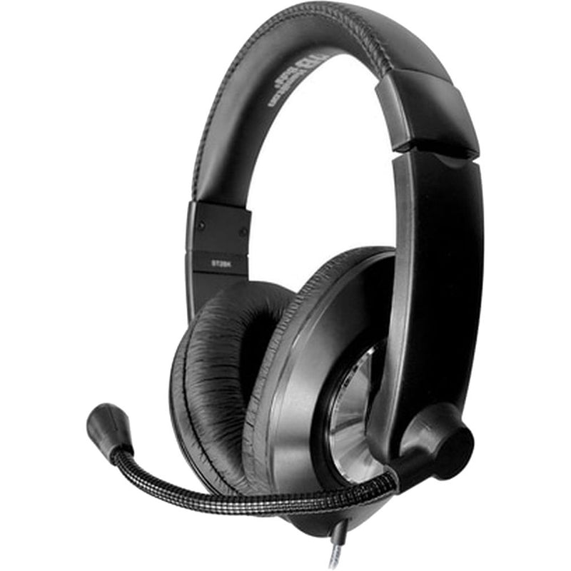 HamiltonBuhl Smart-Trek Deluxe Stereo Headset : In-Line Volume Control, USB Plug, Noise Canceling Mic(Black)