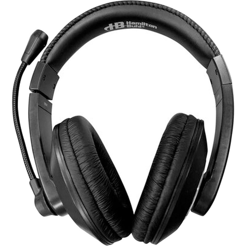 HamiltonBuhl Smart-Trek Deluxe Stereo Headset : In-Line Volume Control, USB Plug, Noise Canceling Mic(Black)