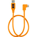 Tether Tools 20" Tetherpro USB 3.0 to USB -C Right Angle Adapter Pigtail Cable (High-Visibilty Orange)