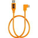 Tether Tools 20" Tetherpro USB 3.0 to USB -C Right Angle Adapter Pigtail Cable (High-Visibilty Orange)