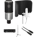 Polsen PCR-65 Cardioid Condenser Mic Broadcaster Kit with Suspension Arm, Headphones & Cable