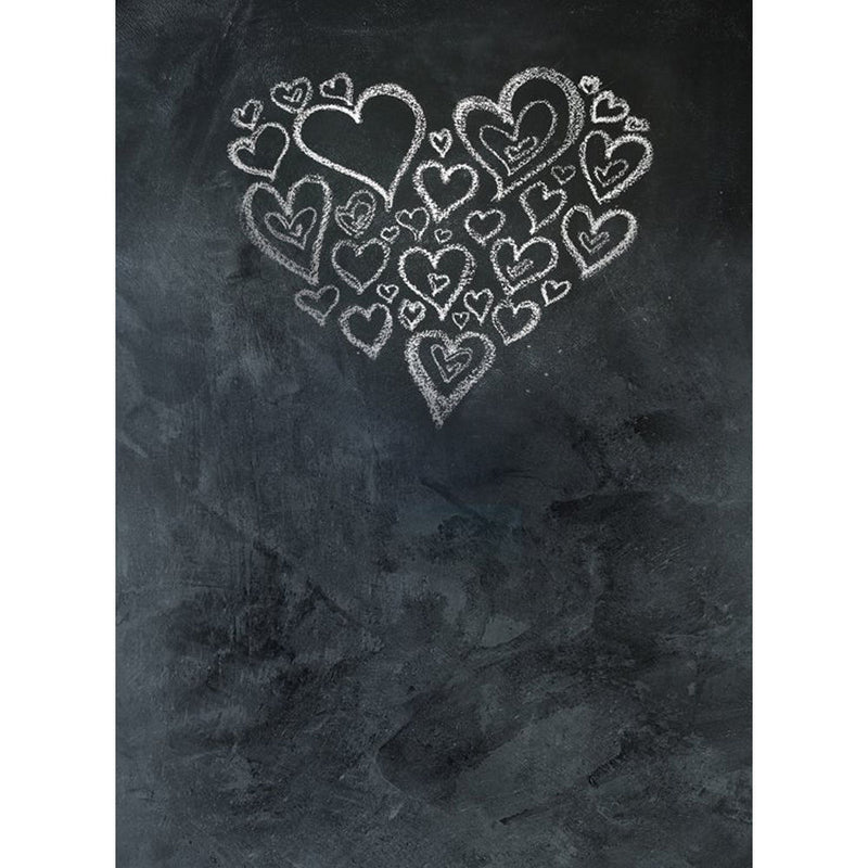 Click Props Backdrops Chalkboard Heart White Backdrop (7 x 9.5')