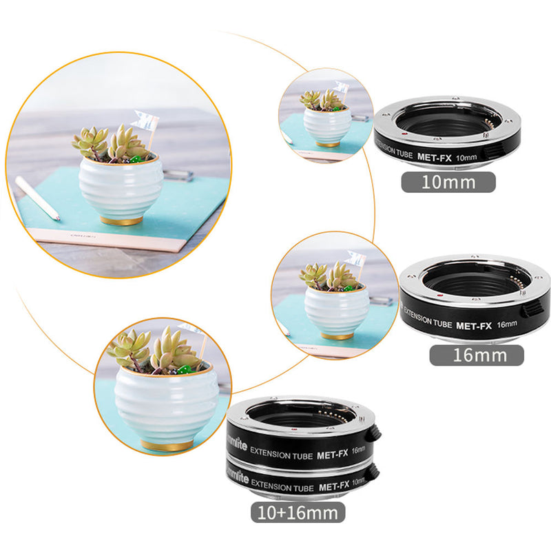Commlite Automatic Extension Tube Set for FUJIFILM X-Mount