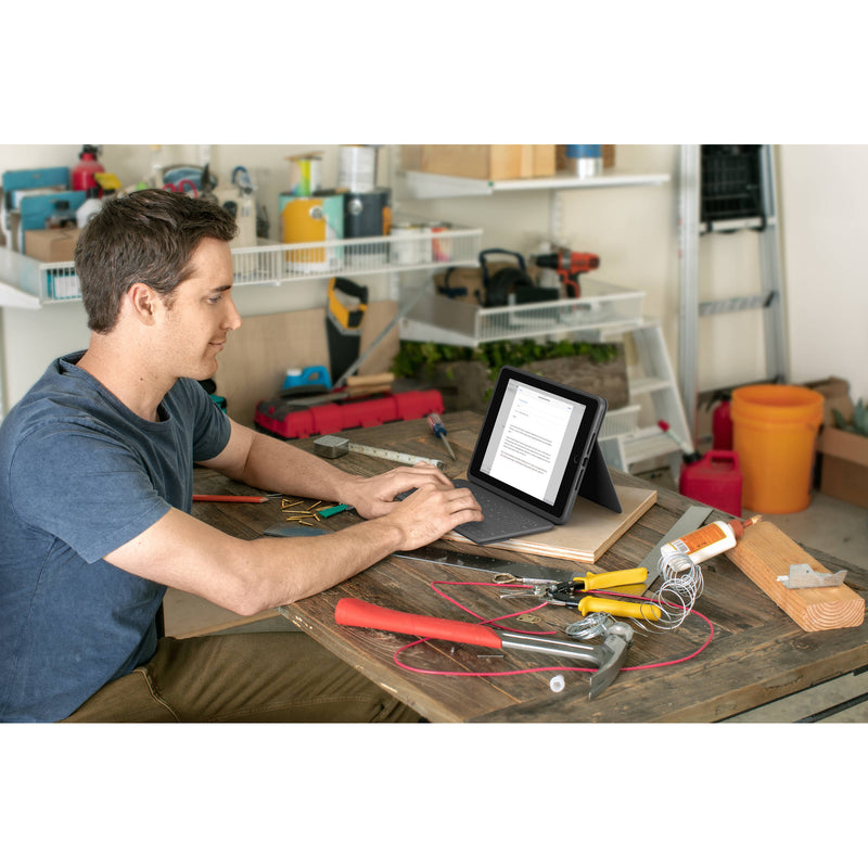 Logitech Rugged Folio Protective Keyboard Case for iPad 7th and 8th Gen