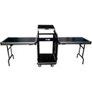 ProX Rackmount Mixer Flight Case with Laptop Shelf, Side Tables, and Casters