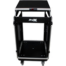 ProX Rackmount Mixer Flight Case with Laptop Shelf, Side Tables, and Casters