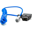 Kondor Blue Coiled D-Tap to 2-Pin LEMO-Type Power Cable for BMPCC 6K/4K (Blue)