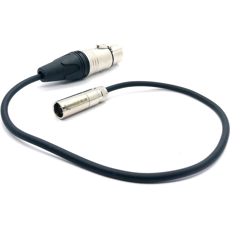 Kondor Blue Mini-XLR Male to XLR Female Audio Cable for BMPCC 6K & 4K (Black, 16")