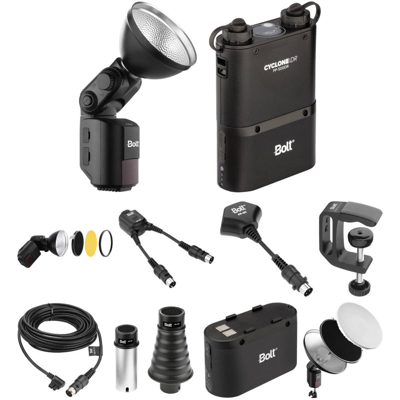 Bolt VB-22 Bare-Bulb Flash Kit with PP-500DR Pack and Battery