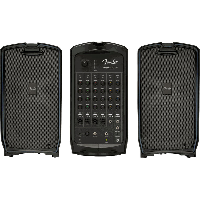 Fender Passport Event Series 2 Portable Powered PA Kit with Travel Case, Speaker Stands, and Bag