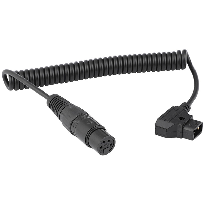 CAMVATE Coiled D-Tap Male to 4-Pin XLR Female Power Cable