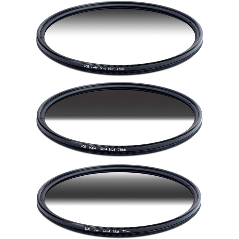 Ice 72mm Soft-Edge Graduated, Hard-Edge Graduated, and Reverse-Graduated Neutral Density Filter Kits (3-Stop)