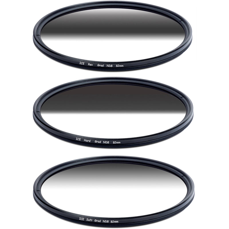Ice 72mm Soft-Edge Graduated, Hard-Edge Graduated, and Reverse-Graduated Neutral Density Filter Kits (3-Stop)