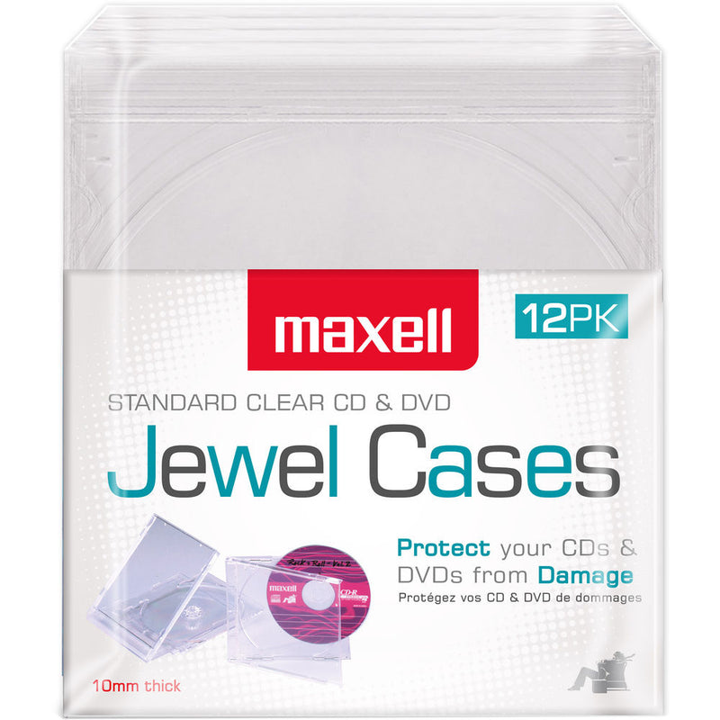 Maxell CD-360 Jewel 10mm Clear CD Case (12-Pack)
