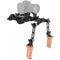 CAMVATE Pro Shoulder Support Rig with Manfrotto-Style Plate, Wood Handgrips & Lens Support