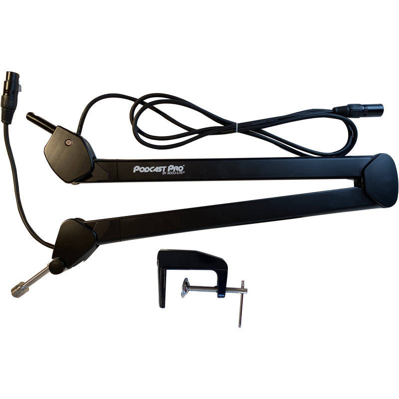Sontronics PODCAST PRO Supercardioid Dynamic Mic Kit with Broadcast Arm and Cable (Red)