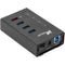Xcellon 7-Port Powered USB 3.0 Slim Aluminum Hub with 2 Dual Data/Charging Ports