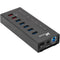 Xcellon 4-Port Powered USB 3.0 Slim Aluminum Hub with 1 Dual Data/Charging Port