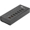 Xcellon 7-Port Powered USB 3.0 Slim Aluminum Hub with 2 Dual Data/Charging Ports