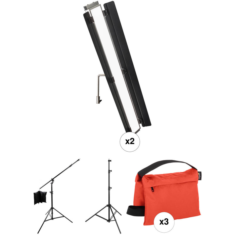 Genaray Box Lighting 36" Soft Strip 4-Light Kit with C-Stands