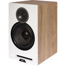 ELAC Debut Reference Two-Way Bookshelf Speaker (Pair, White Baffle, Oak Cabinet)