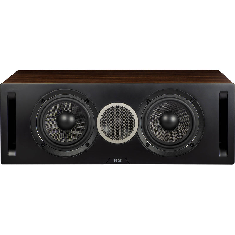 ELAC Debut Reference Two-Way Center Channel Speaker (Black Baffle, Walnut Cabinet)