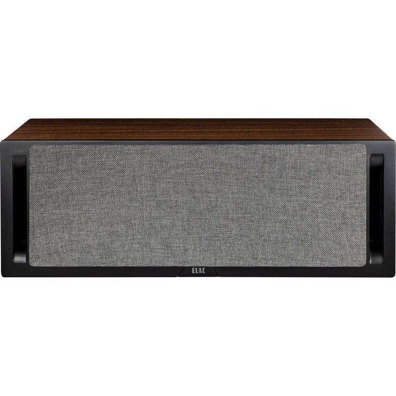 ELAC Debut Reference Two-Way Center Channel Speaker (Black Baffle, Walnut Cabinet)