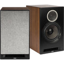 ELAC Debut Reference Two-Way Bookshelf Speaker (Pair, Black Baffle, Walnut Cabinet)