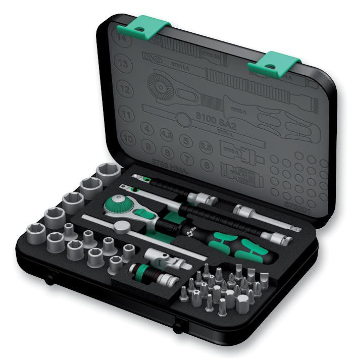 WERA 8100 SA 2 1/4inch Drive 42 Piece Metric Zyklop Ratchet Set
