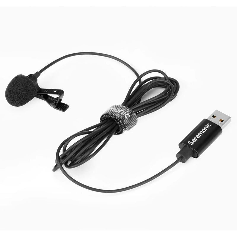 Saramonic Compact Mini Clip-On Lav Mic with USB-A Connector for Mac/Windows Computers,6.56' Cable