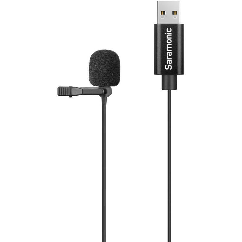 Saramonic Compact Clip-On Lav Mic with USB-A Connector for Mac/Windows Computers; 19.7' Cable