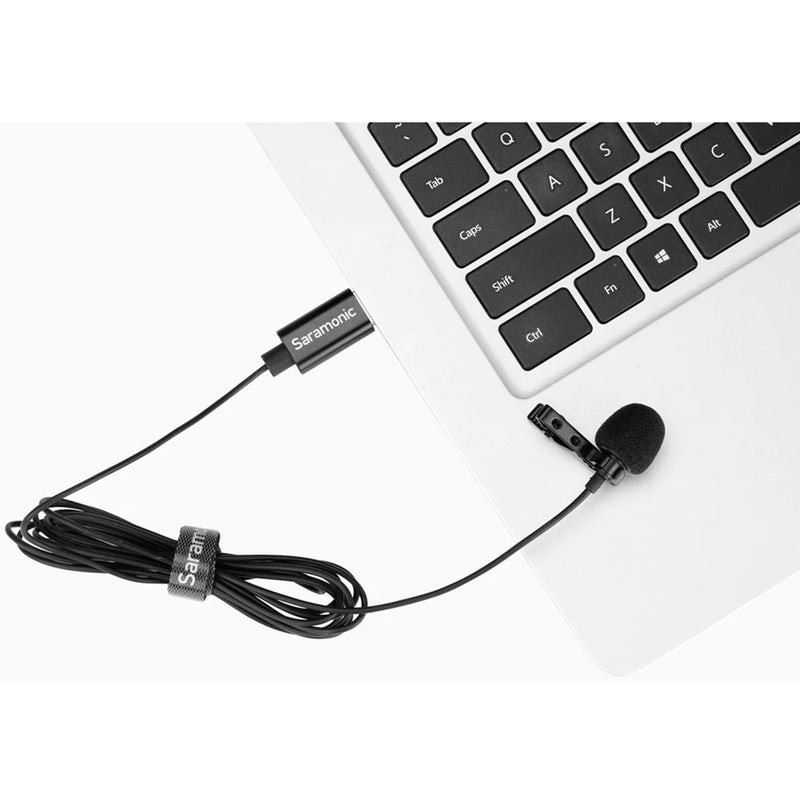Saramonic Compact Clip-On Lav Mic with USB-A Connector for Mac/Windows Computers; 19.7' Cable