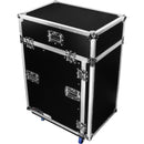Odyssey Innovative Designs Pro Combo Rack with Casters (14 RU over 16 RU)