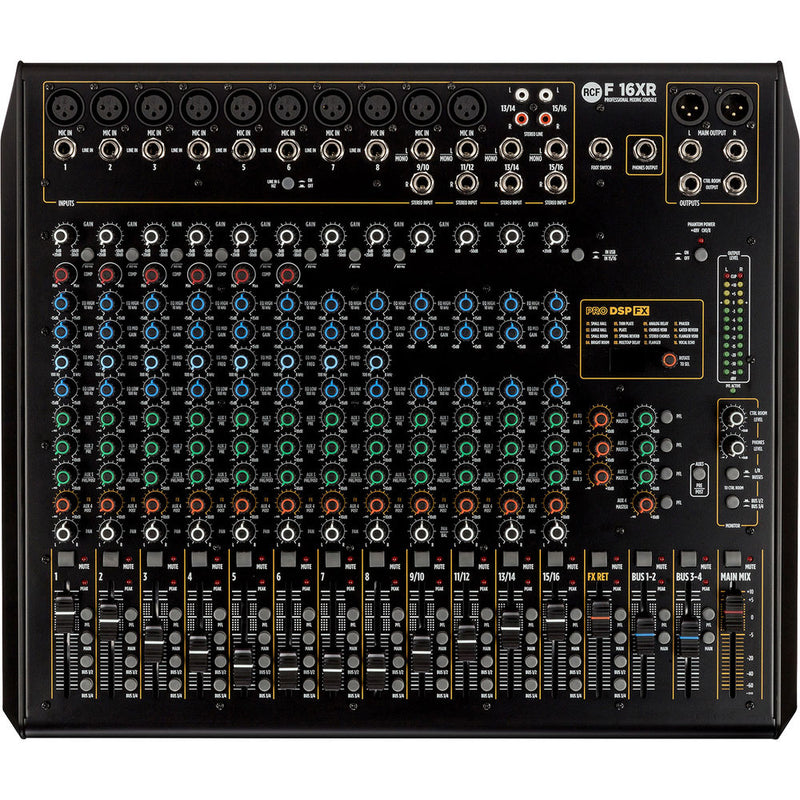 RCF F-16XR 16-Channel Mixer with Multi-FX and Stereo USB Interface