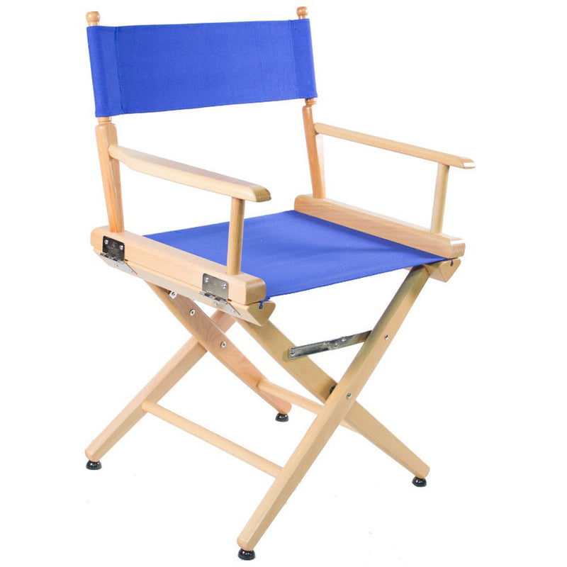 Filmcraft Pro Series Short Director's Chair (18", Natural Frame, Blue Canvas)
