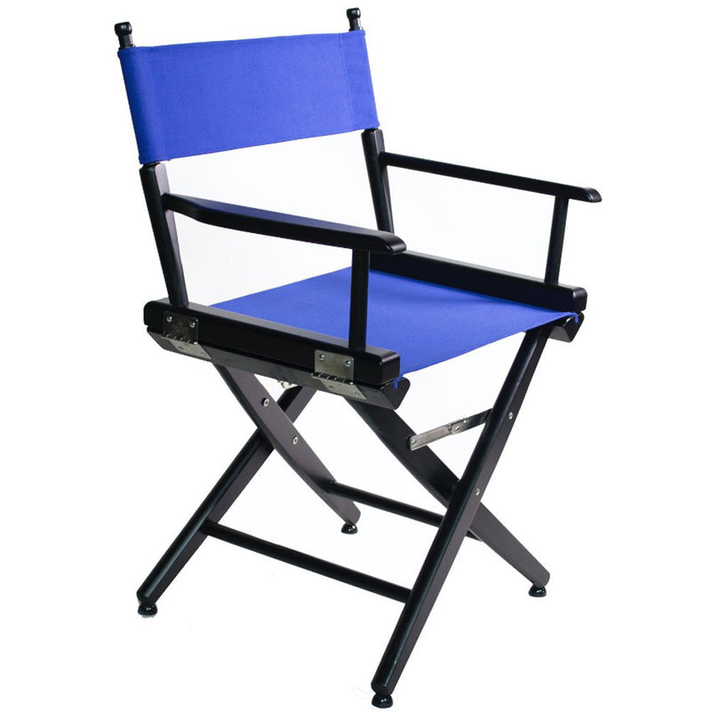 Filmcraft Pro Series Short Director's Chair (18", Black Frame, Blue Canvas)