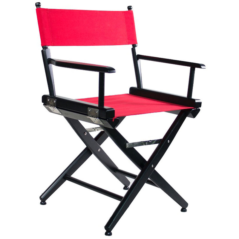 Filmcraft Pro Series Short Director's Chair (18", Black Frame, Red Canvas)