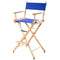 Filmcraft Pro Series Tall Director's Chair (30", Natural Frame, Blue Canvas)